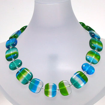 Necklace - Nugget Range - Handmade Venetian glass beads/sterling silver findings - nine colourways