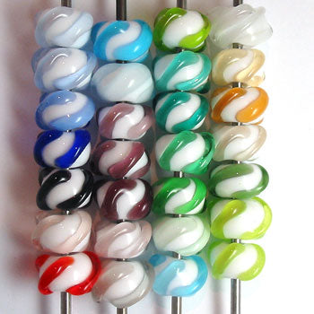 Singles - PER EACH - Basic white base with raised transparent trail - 070802R