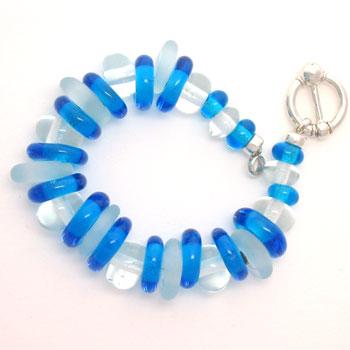 Bracelet - Lifesaver range - handmade Venetian glass beads/sterling silver findings - six colourways