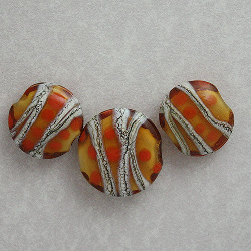 Set of 3  - Strata - tabs - Topaz/Orange/Silvered stringer