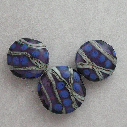 Set of 3  - Strata - tabs - Purple/Cobalt/Silvered stringer