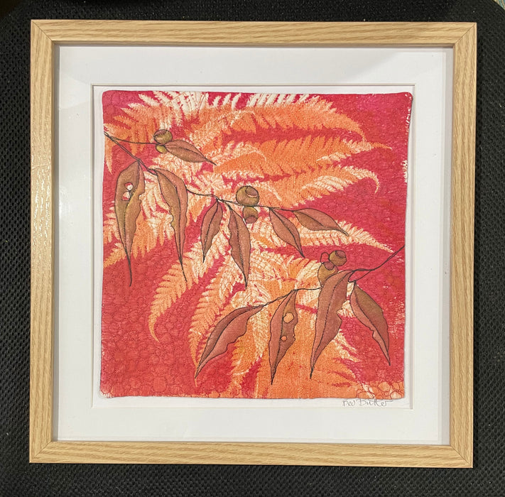 Free motion embroidery mini quilt framed