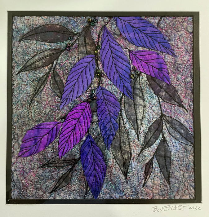 Free motion embroidery mini quilt framed