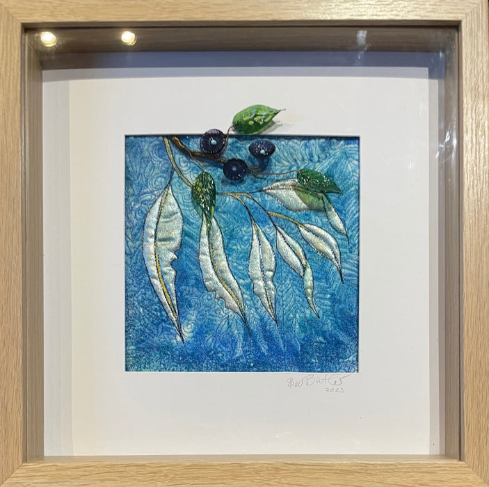 Free motion embroidery mini quilt framed