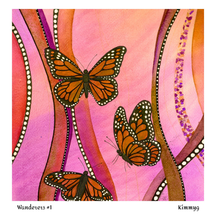 Monarch butterly, wanderer butterflies, blank greetings cards