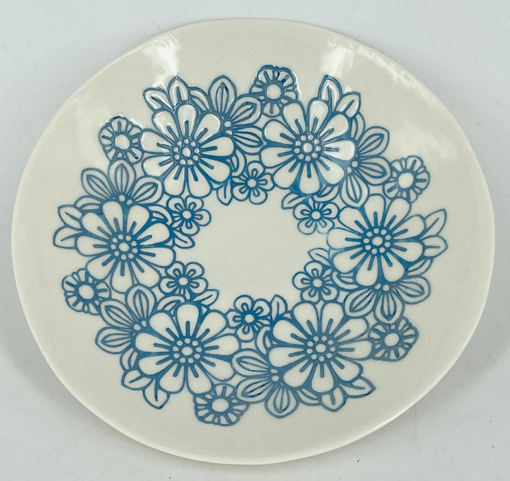 Floral porcelain shallow bowl