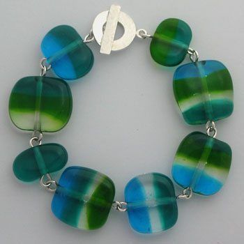Bracelets - Nugget Range - Handmade Venetian glass beads/sterling silver findings - nine colourways