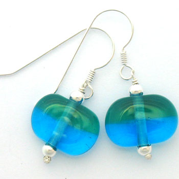 Earrings - Nugget Range - Handmade Venetian glass beads/sterling silver findings - nine colourways