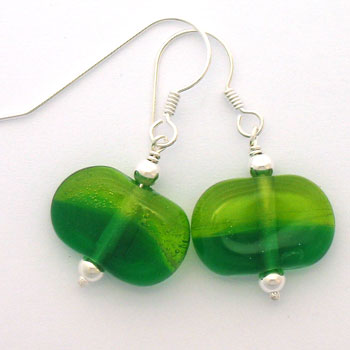 Earrings - Nugget Range - Handmade Venetian glass beads/sterling silver findings - nine colourways