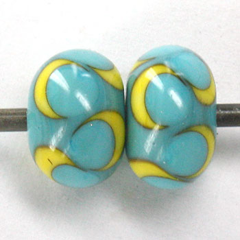 Pairs - masked dots in opaque turquoise and yellow