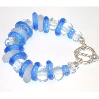 Bracelet - Lifesaver range - handmade Venetian glass beads/sterling silver findings - six colourways