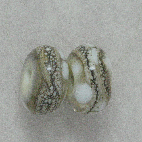 Pairs - Strata - Ivory/White/Silvered stringer